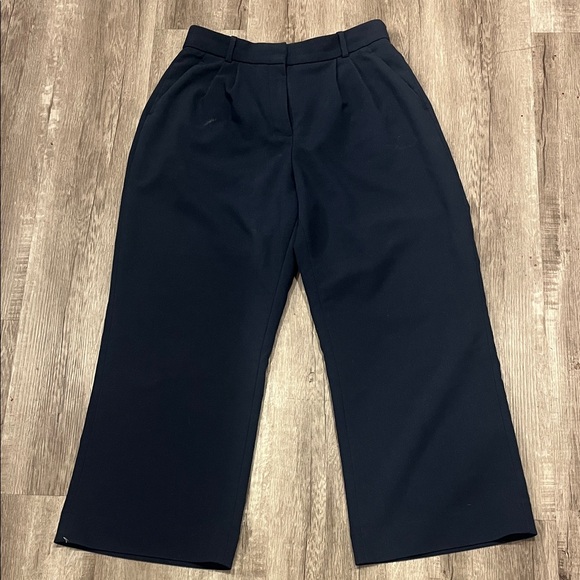 A&F Navy Wide-Leg Trousers - Picture 2 of 5